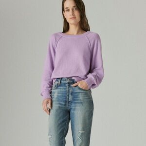 Lucky brand crew neck raglan light purple sweater